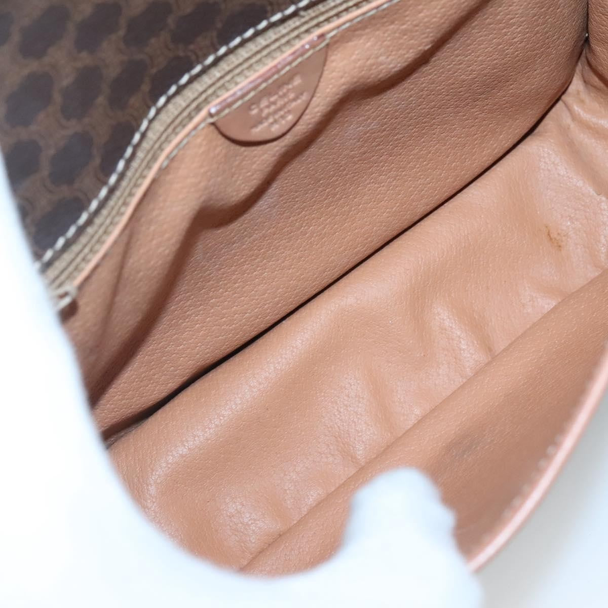 Celine Vintage Macadam Canvas And Leather Brown Canvas Shoulder Bag Bag (Pre-Owned)