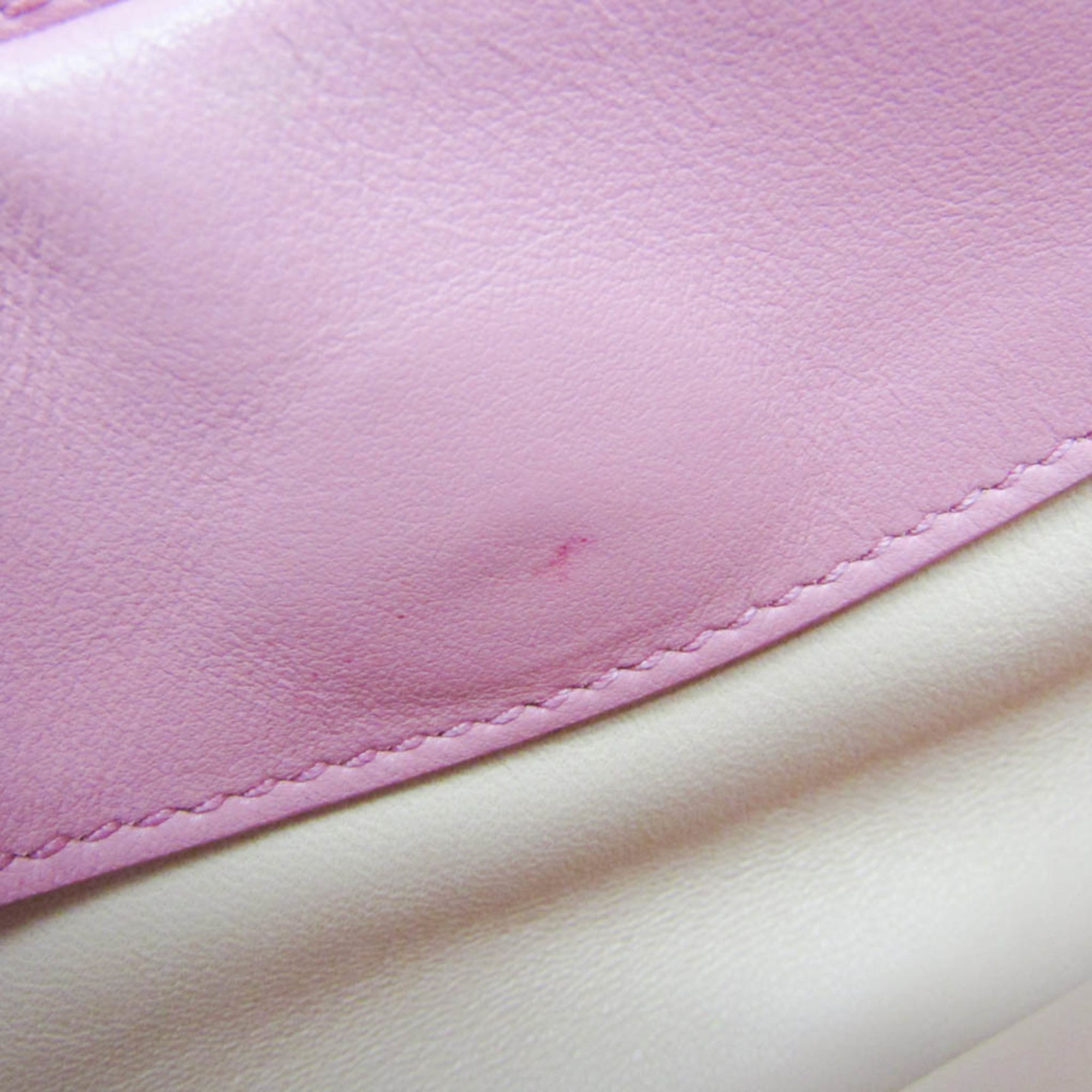 Prada Lux Chain Lock Flap Saffiano Leather Pink Leather Shoulder Bag Bag (Pre-Owned)