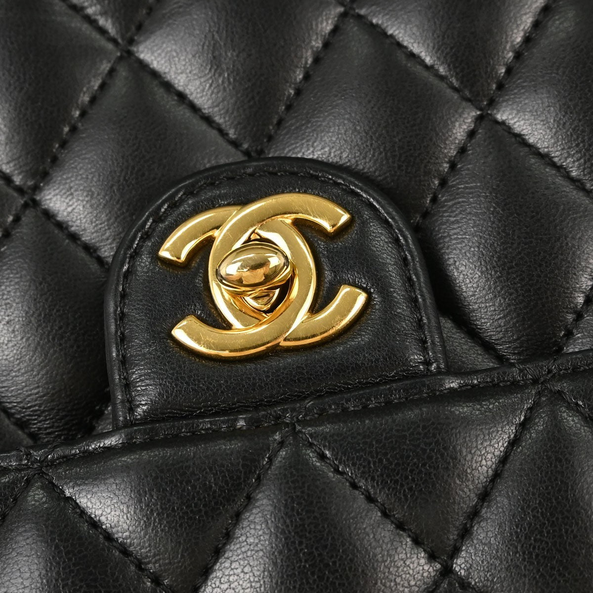 Chanel Turnlock Flap Grosgrain Black Leather Shoulder Bag Bag (Pre-Owned)
