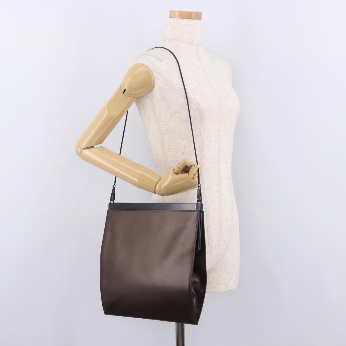 Gucci Vintage Leather Brown Leather Shoulder Bag Bag (Pre-Owned)
