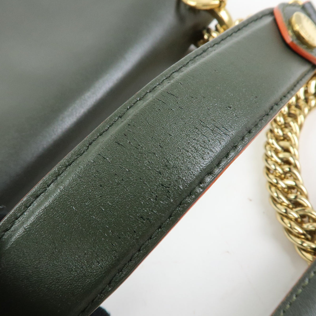 Fendi Kan I Leather Green Leather Shoulder Bag Bag (Pre-Owned)