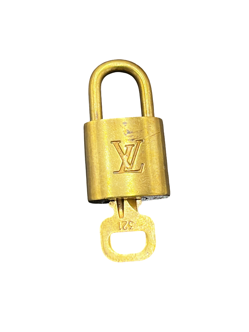 Louis Vuitton Padlock And Key Logo Metal Gold Metal Charms And Keychains Accessory (Pre-Owned)