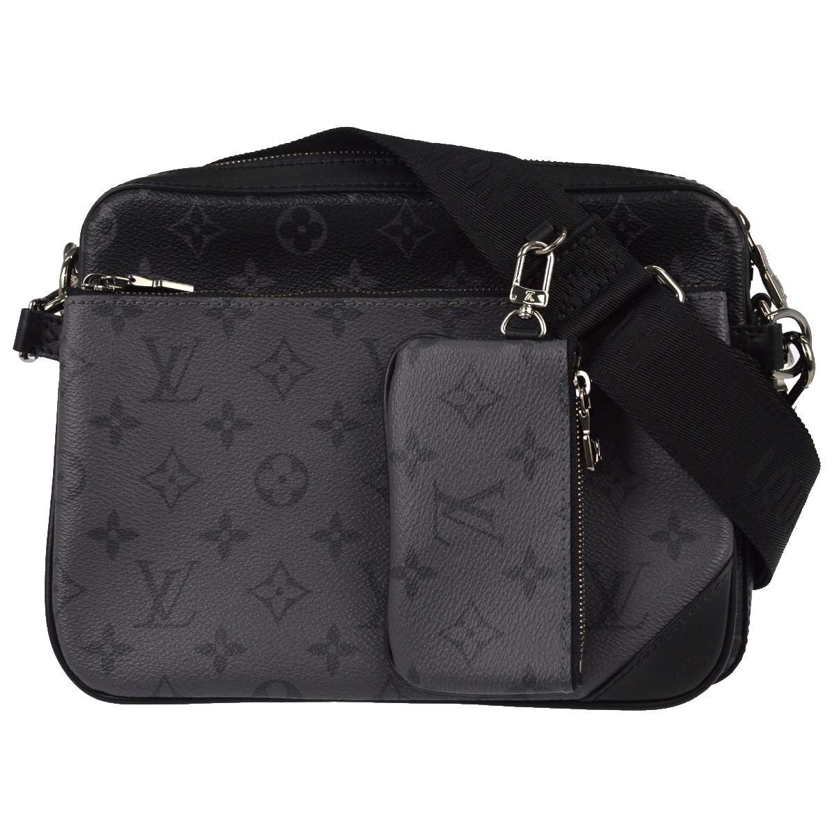 Louis Vuitton Trio Messenger Reverse Monogram Eclipse Canvas Black Canvas Handbag (Pre-Owned)
