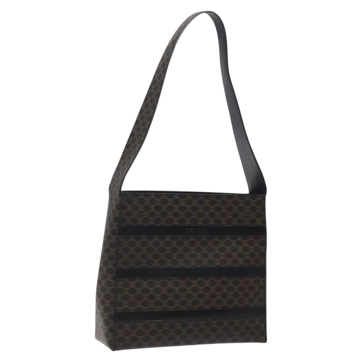 Celine Vintage Macadam Canvas And Leather Black Canvas Shoulder Bag Bag (Pre-Owned)