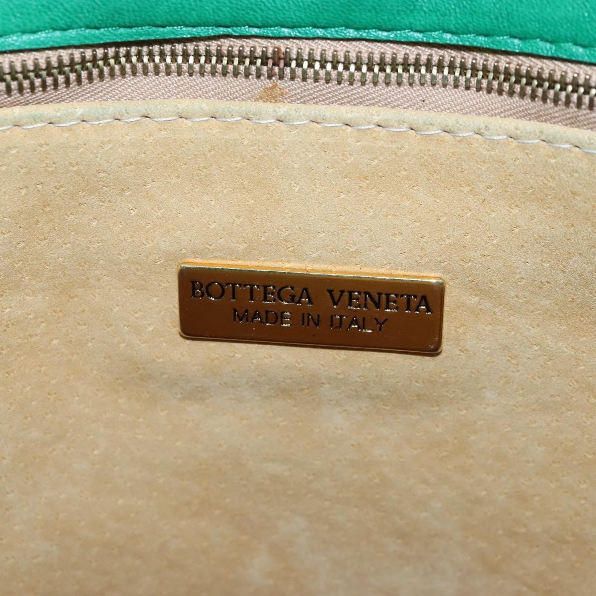 Bottega Veneta Intrecciato Shoulder Leather Green Leather Shoulder Bag Bag (Pre-Owned)