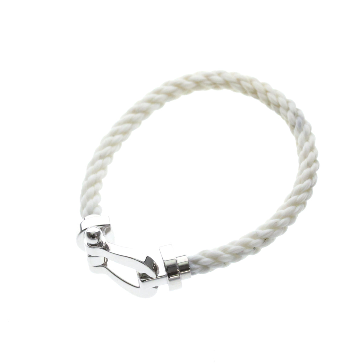 Fred Paris Force 10 Interchangeable Woven Cord And 18K Rose Gold With Diamonds Silver White_Gold Bracelet Jewelry (Pre-Owned)