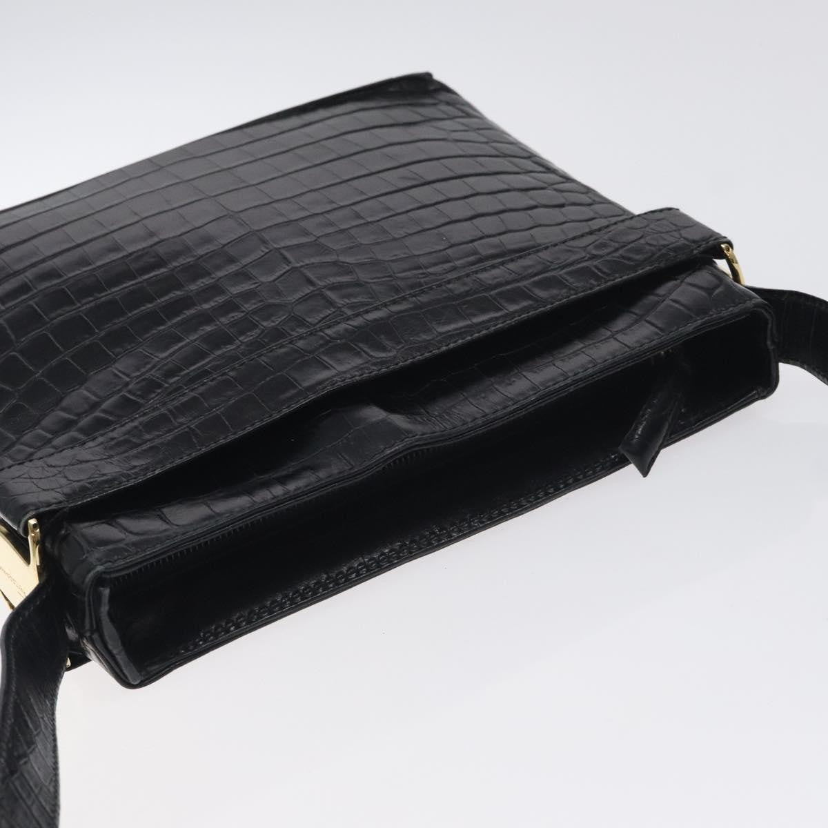 Salvatore Ferragamo Vara Leather Black Leather Shoulder Bag Bag (Pre-Owned)