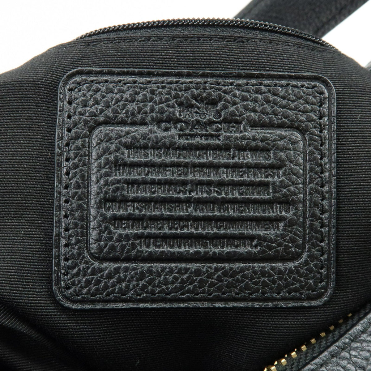 Coach Shoulder Leather Black Leather Handbag (Pre-Owned)