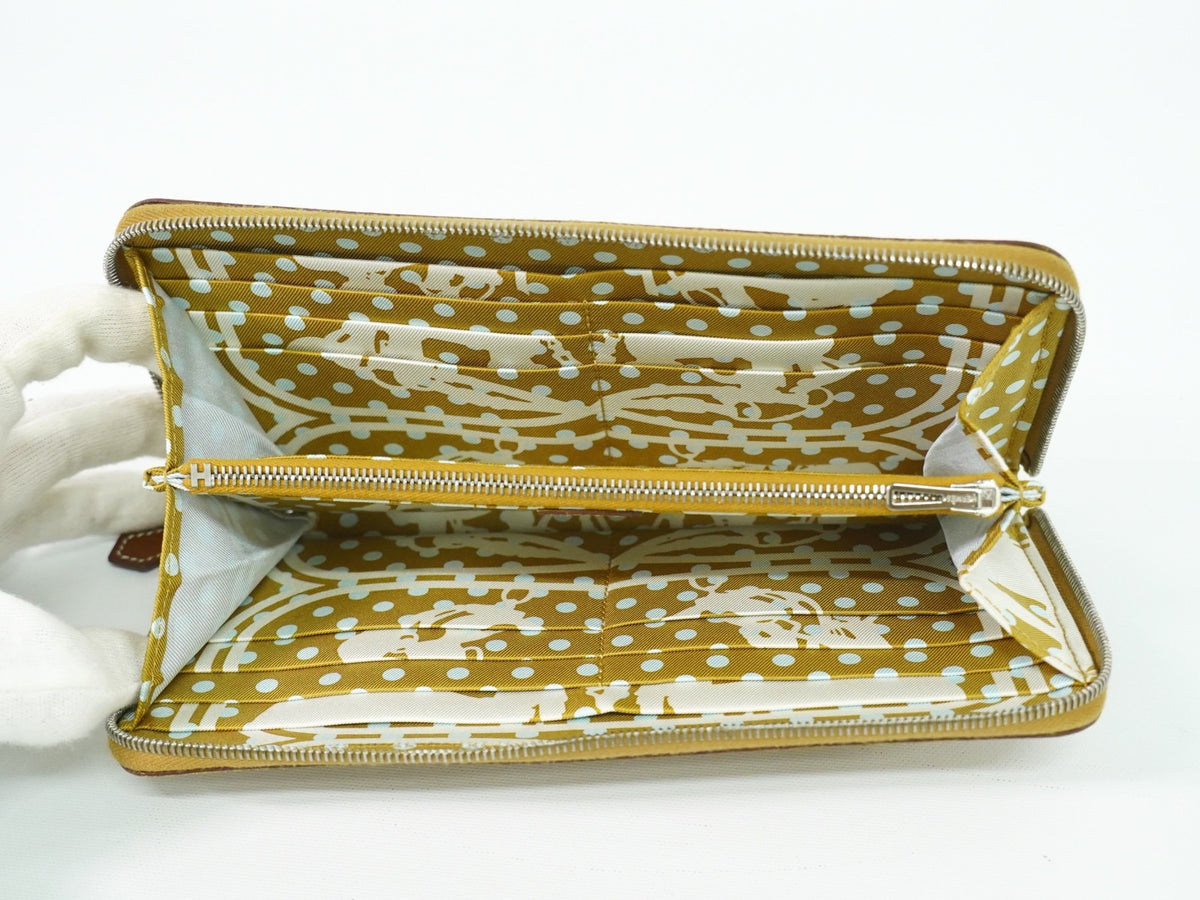 Hermes Azap Silkin Epsom Leather Silk Beige Leather Wallets Accessory (Pre-Owned)
