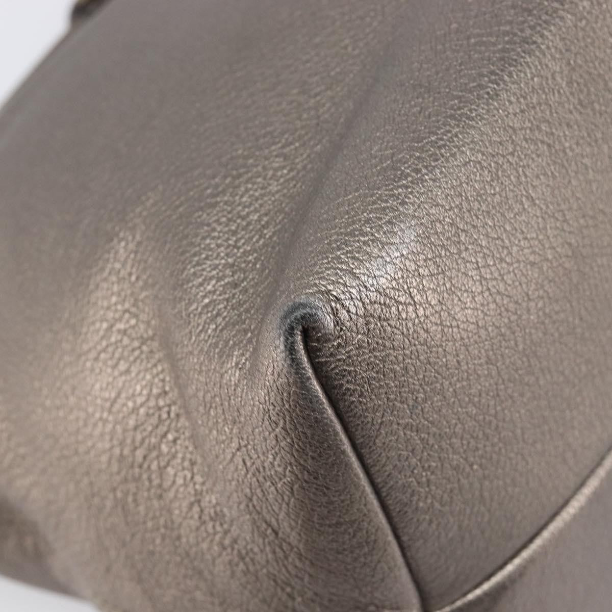 Salvatore Ferragamo Vala Tote Leather Silver Leather Tote Bag Bag (Pre-Owned)