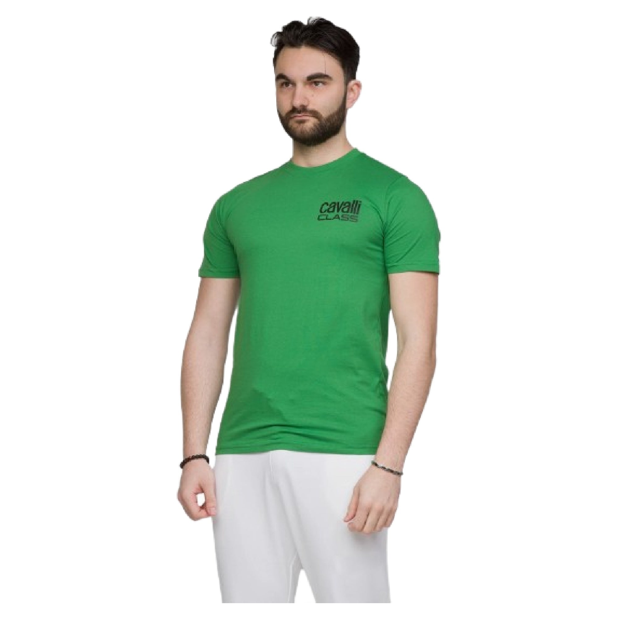Cavalli Class Men's Green Logo T-shirt