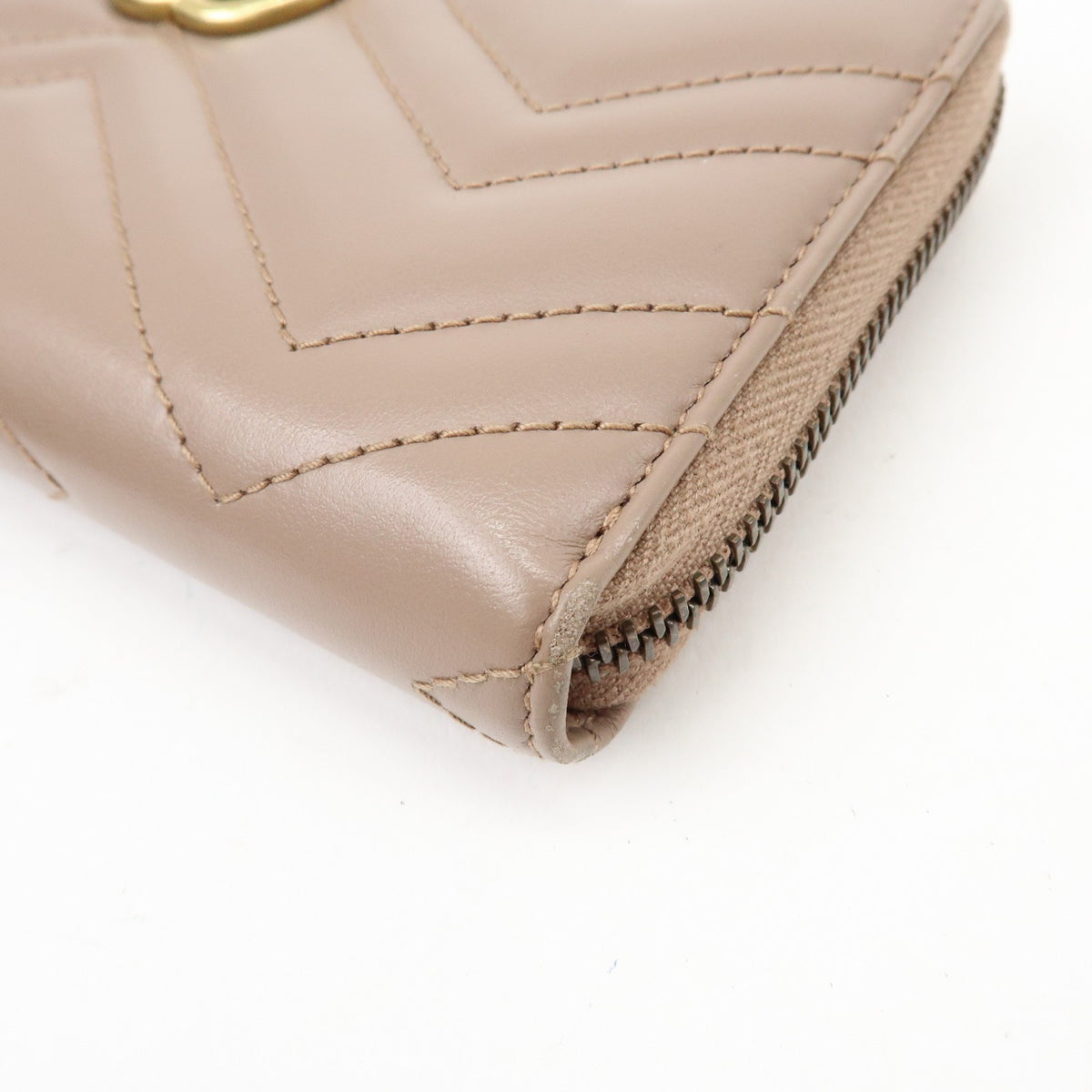 Gucci Gg Marmont Organizer Matelasse Leather Beige Leather Wallets Accessory (Pre-Owned)