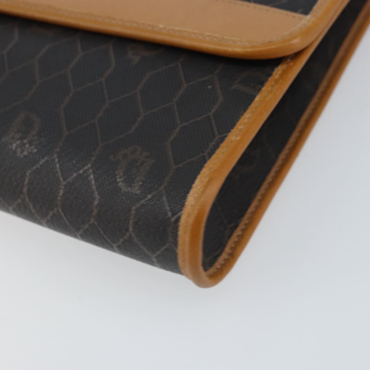 Christian Dior Vintage Honeycomb Chain Canvas Black Canvas Shoulder Bag Bag (Pre-Owned)