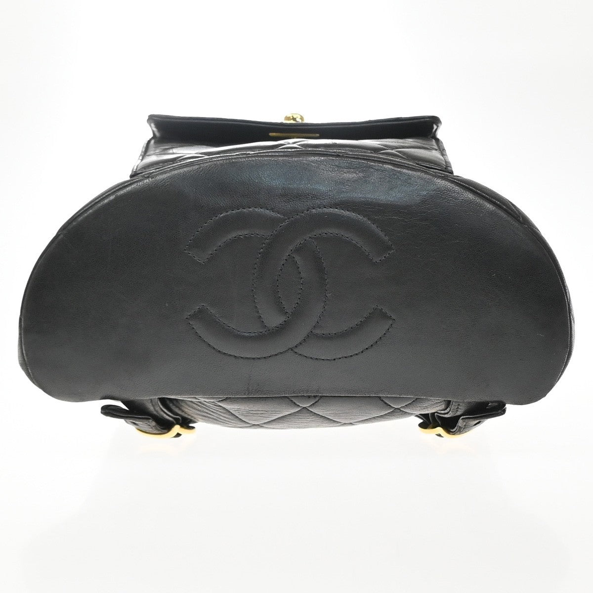 Chanel Duma Drawstring Quilted Leather Black Leather Backpack Bag (Pre-Owned)
