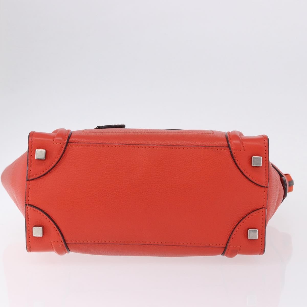 Celine Luggage Smooth Leather Red Leather Handbag (Pre-Owned)