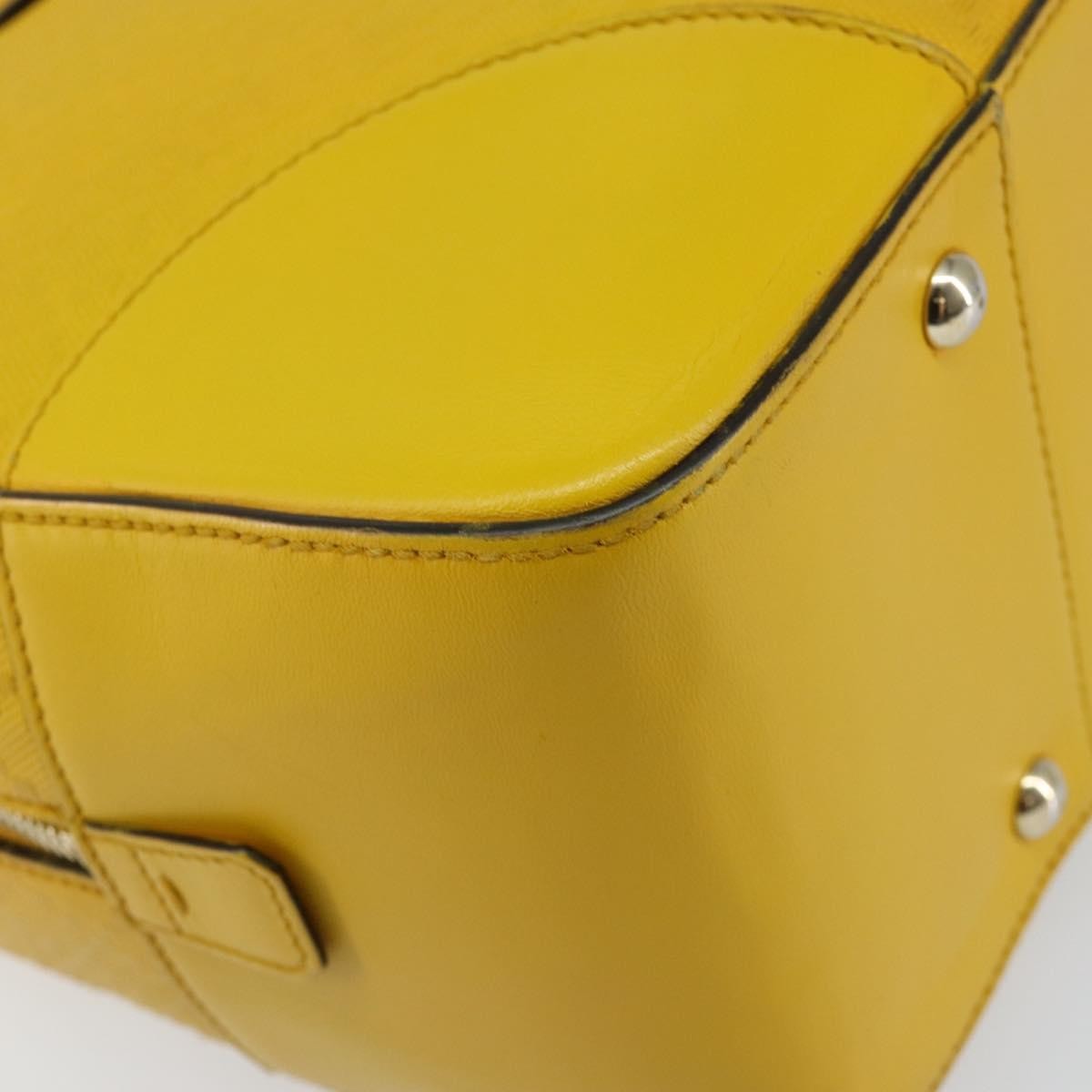 Gucci Bright Top Handle Diamante Leather Yellow Leather Handbag (Pre-Owned)