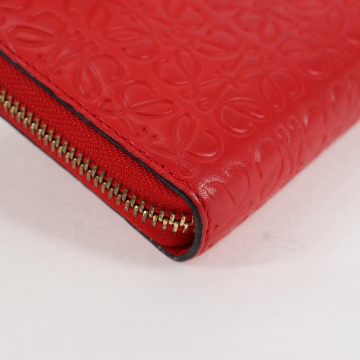Loewe Anagram Leather Red Leather Wallets Accessory (Pre-Owned)