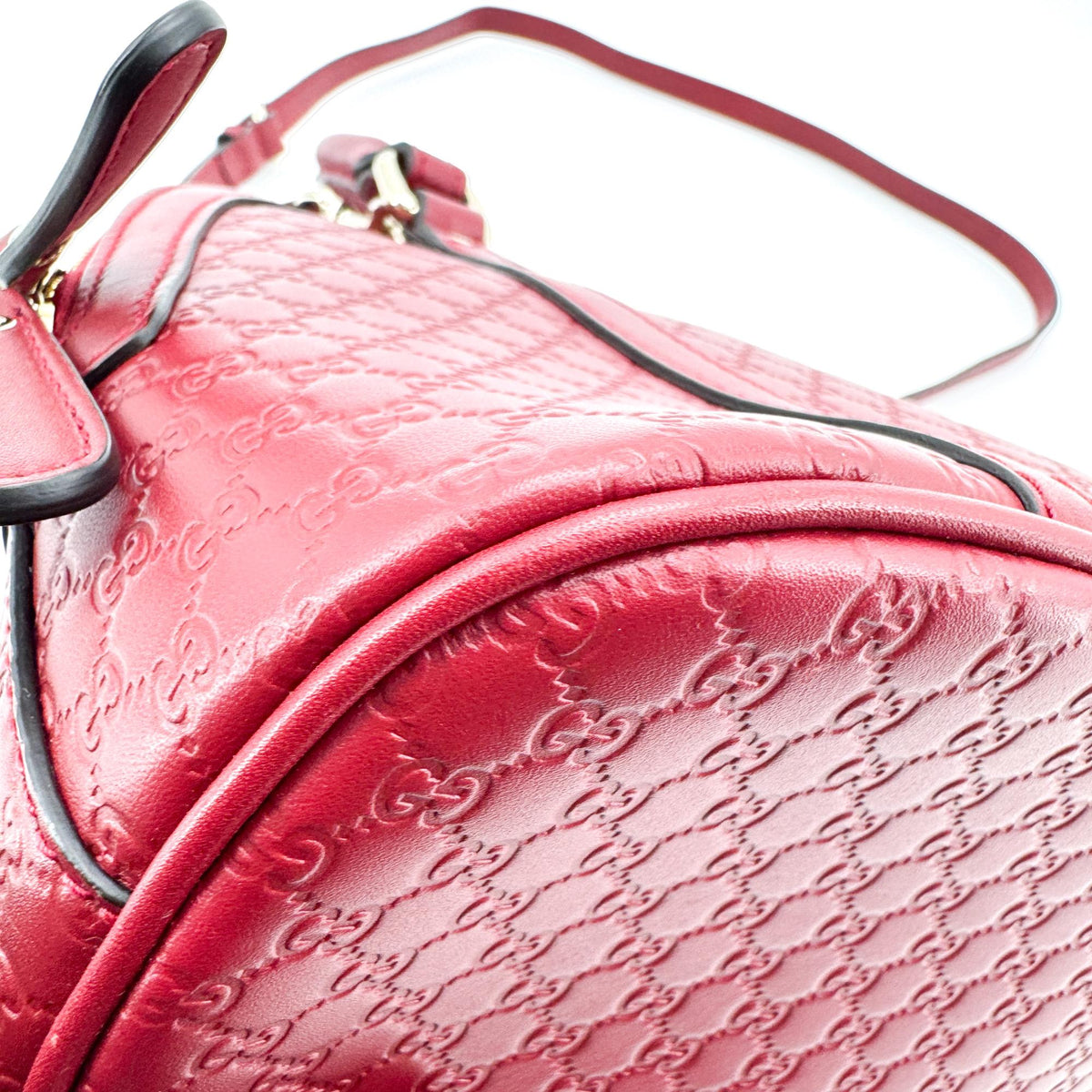 Gucci Convertible Dome Satchel Guccissima Leather Burgundy Leather Handbag (Pre-Owned)