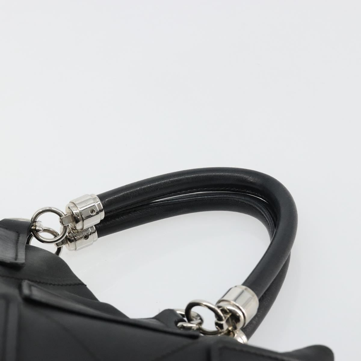 Salvatore Ferragamo Vintage Leather Black Leather Handbag (Pre-Owned)
