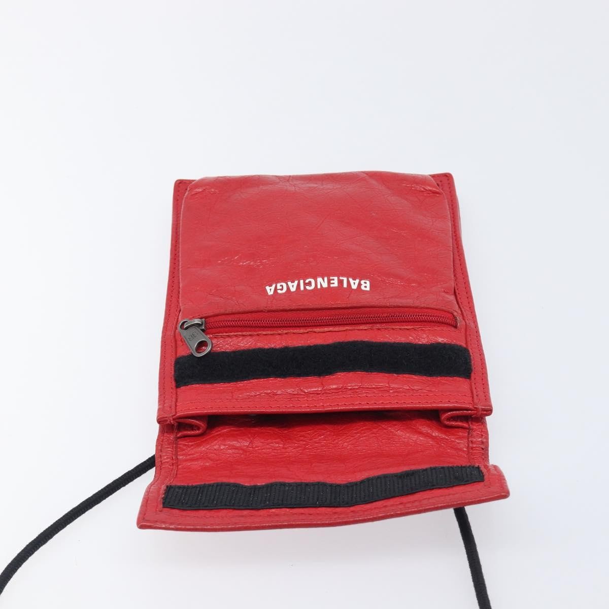 Balenciaga Explorer Leather Red Leather Crossbody Bag Bag (Pre-Owned)