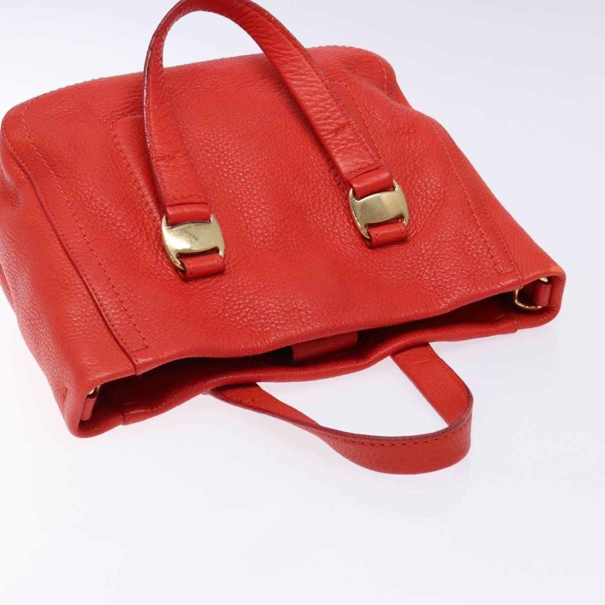 Salvatore Ferragamo Vala Leather Red Leather Bag (Pre-Owned)