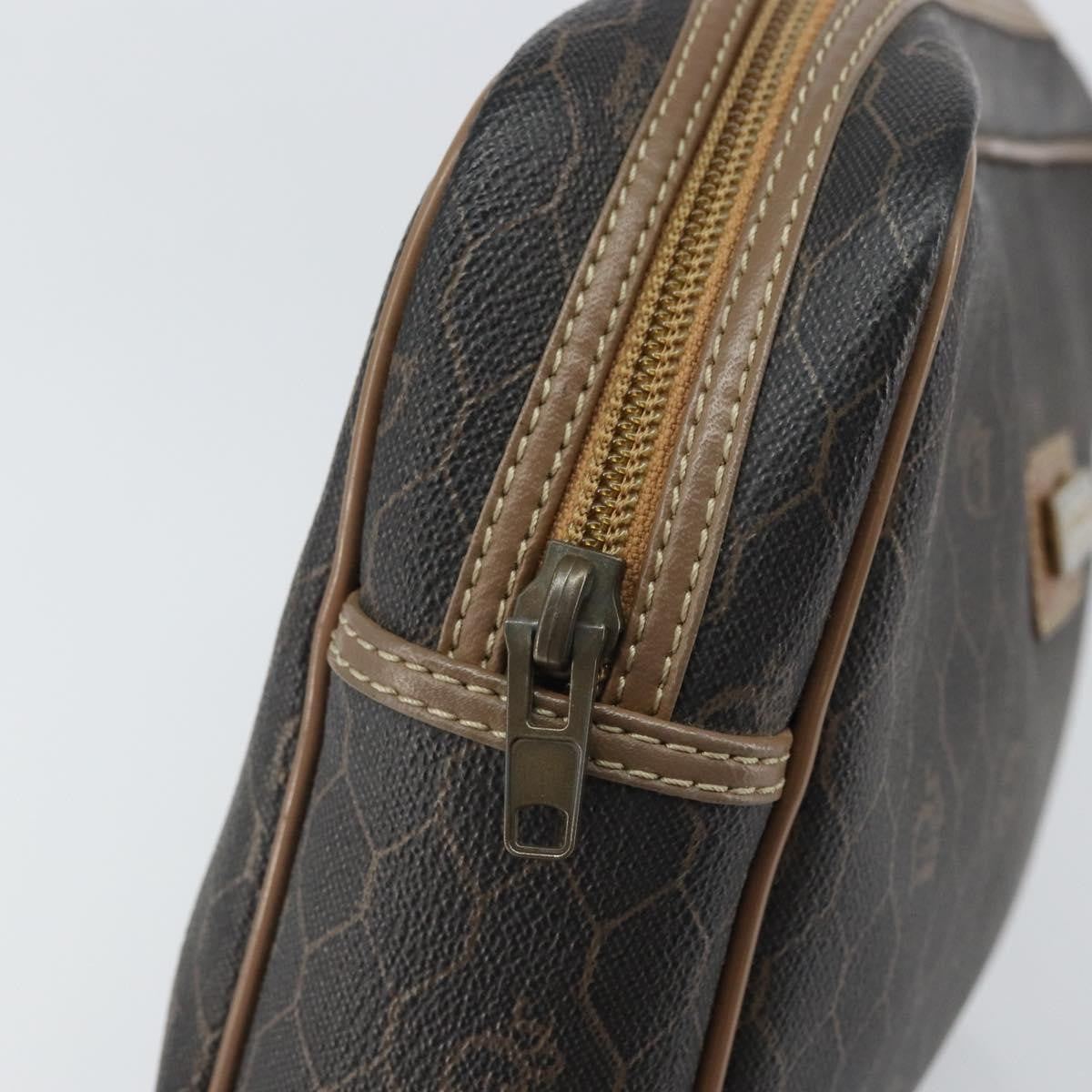 Christian Dior Vintage Honeycomb Zip Canvas And Leather Black Canvas Clutche & Pouche Bag (Pre-Owned)