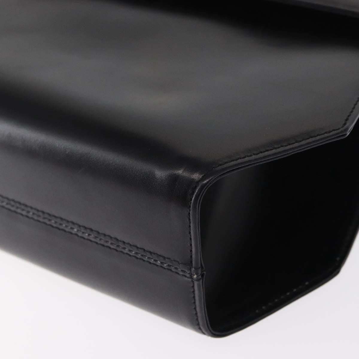 Salvatore Ferragamo Gancini Leather Black Leather Shoulder Bag Bag (Pre-Owned)