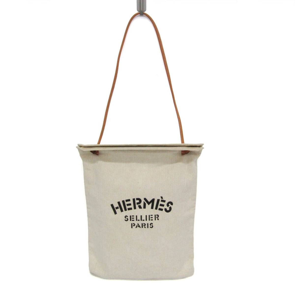 Hermes Aline Toile Beige Cotton Shoulder Bag Bag (Pre-Owned)