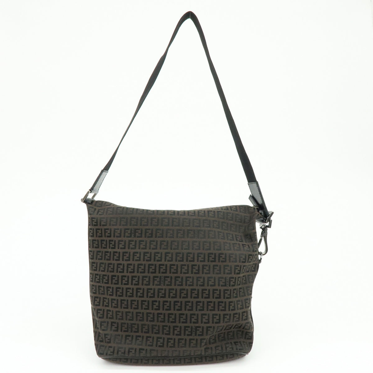 Fendi Shoulder Zucchino Canvas Brown Canvas Shoulder Bag Bag (Pre-Owned)