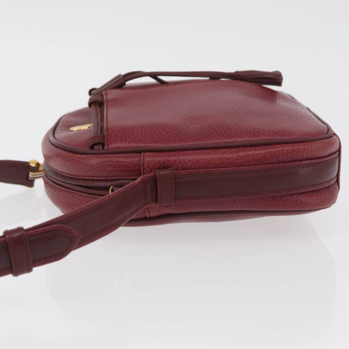 Cartier Tasseled Must De Cartier Leather Burgundy Leather Shoulder Bag Bag (Pre-Owned)