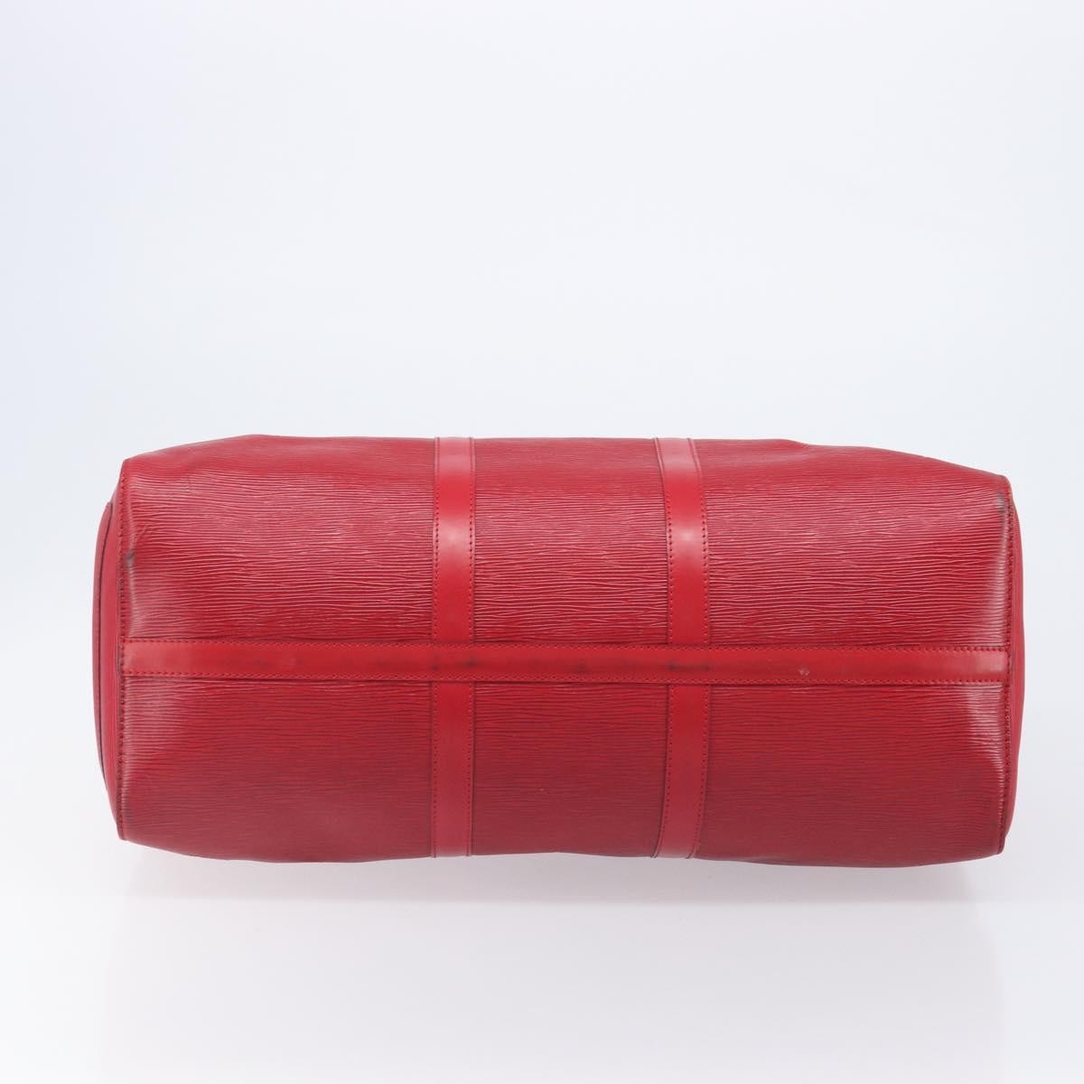 Louis Vuitton Keepall Epi Leather Red Leather Travel Bag Bag (Pre-Owned)
