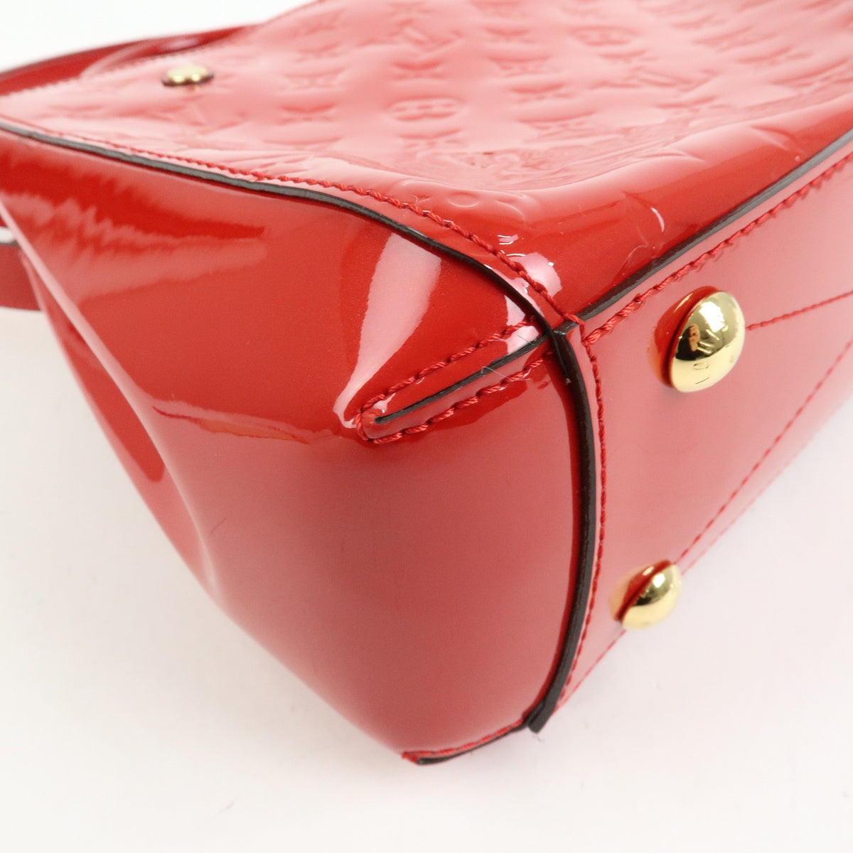 Louis Vuitton Montaigne Monogram Vernis Red Patent_Leather Handbag (Pre-Owned)
