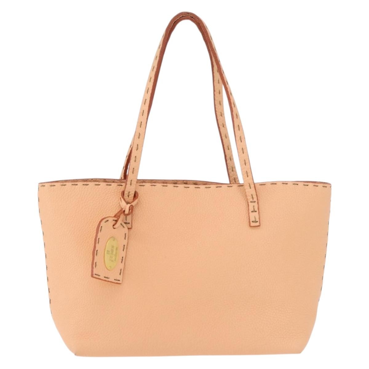 Fendi Selleria Carla Leather Orange Leather Tote Bag Bag (Pre-Owned)