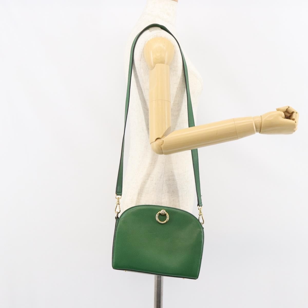 Celine Vintage Leather Green Leather Shoulder Bag Bag (Pre-Owned)