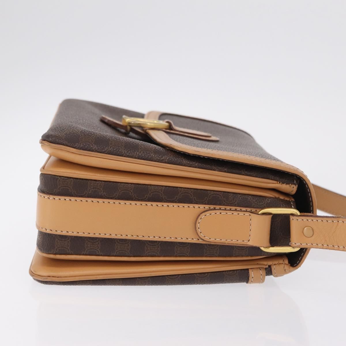 Celine Macadam Shoulder Canvas Brown Canvas Crossbody Bag Bag (Pre-Owned)