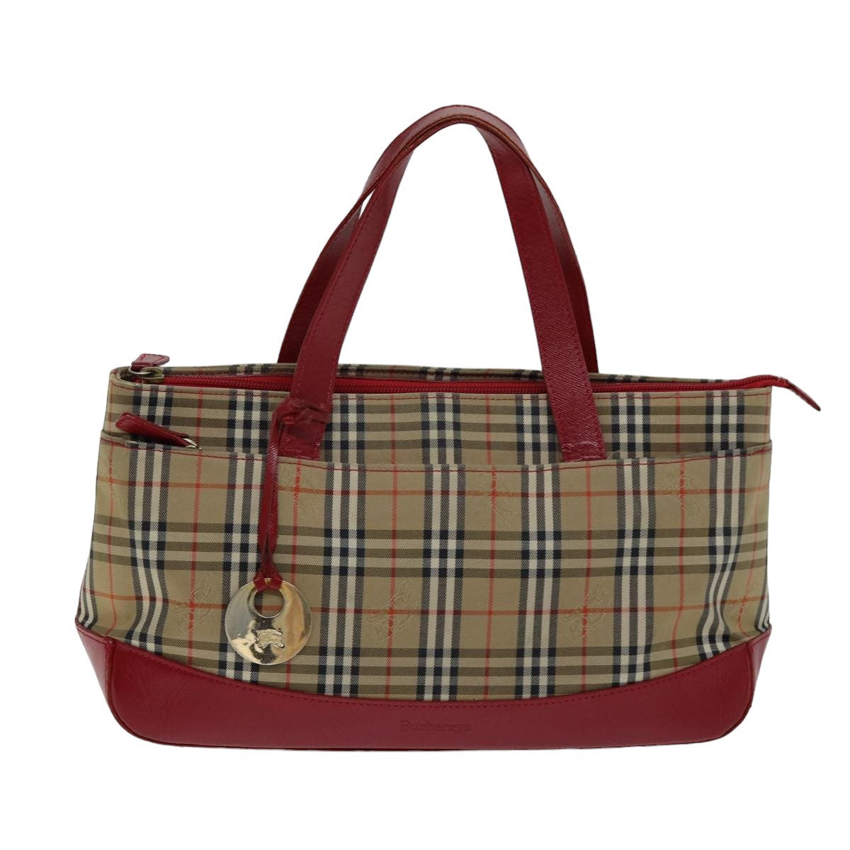 Burberry Nova Check Nova Check Canvas Beige Canvas Handbag (Pre-Owned)