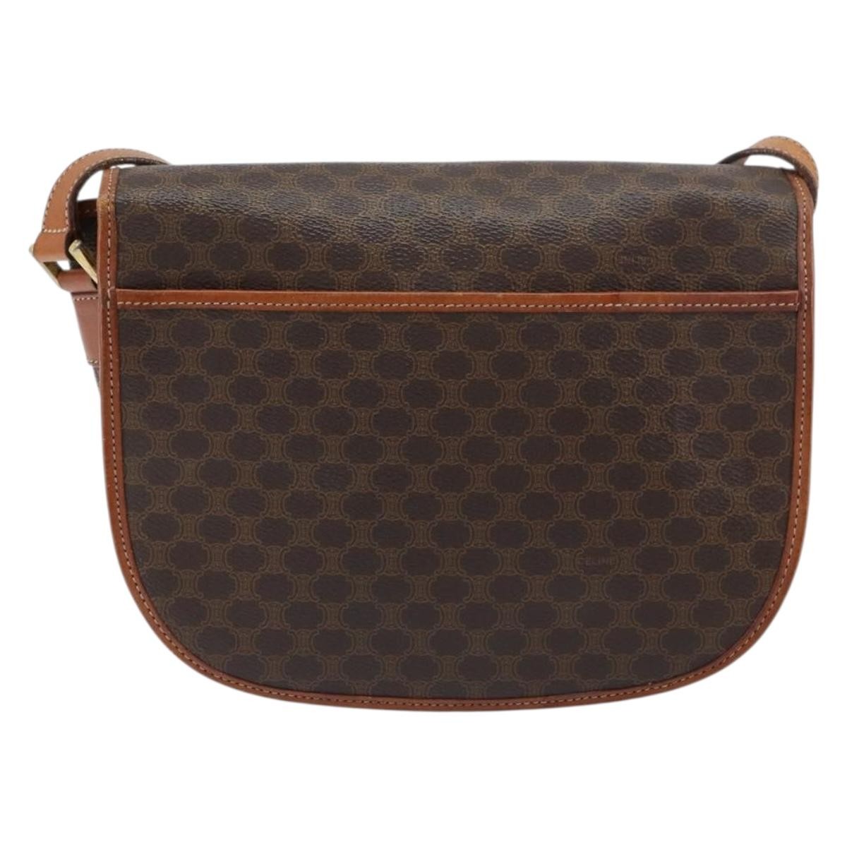 Celine Macadam Shoulder Pvc Leather Brown Pvc Crossbody Bag Bag (Pre-Owned)