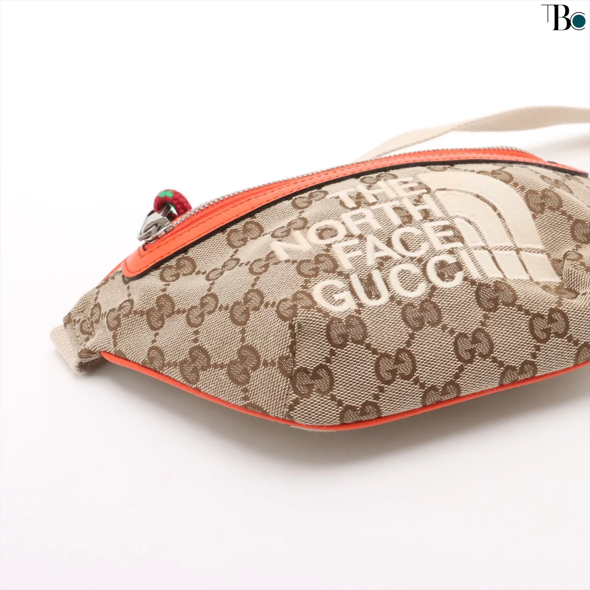 Gucci Ophidia Zip Belt Gg Velvet Beige Canvas Clutche & Pouche Bag (Pre-Owned)