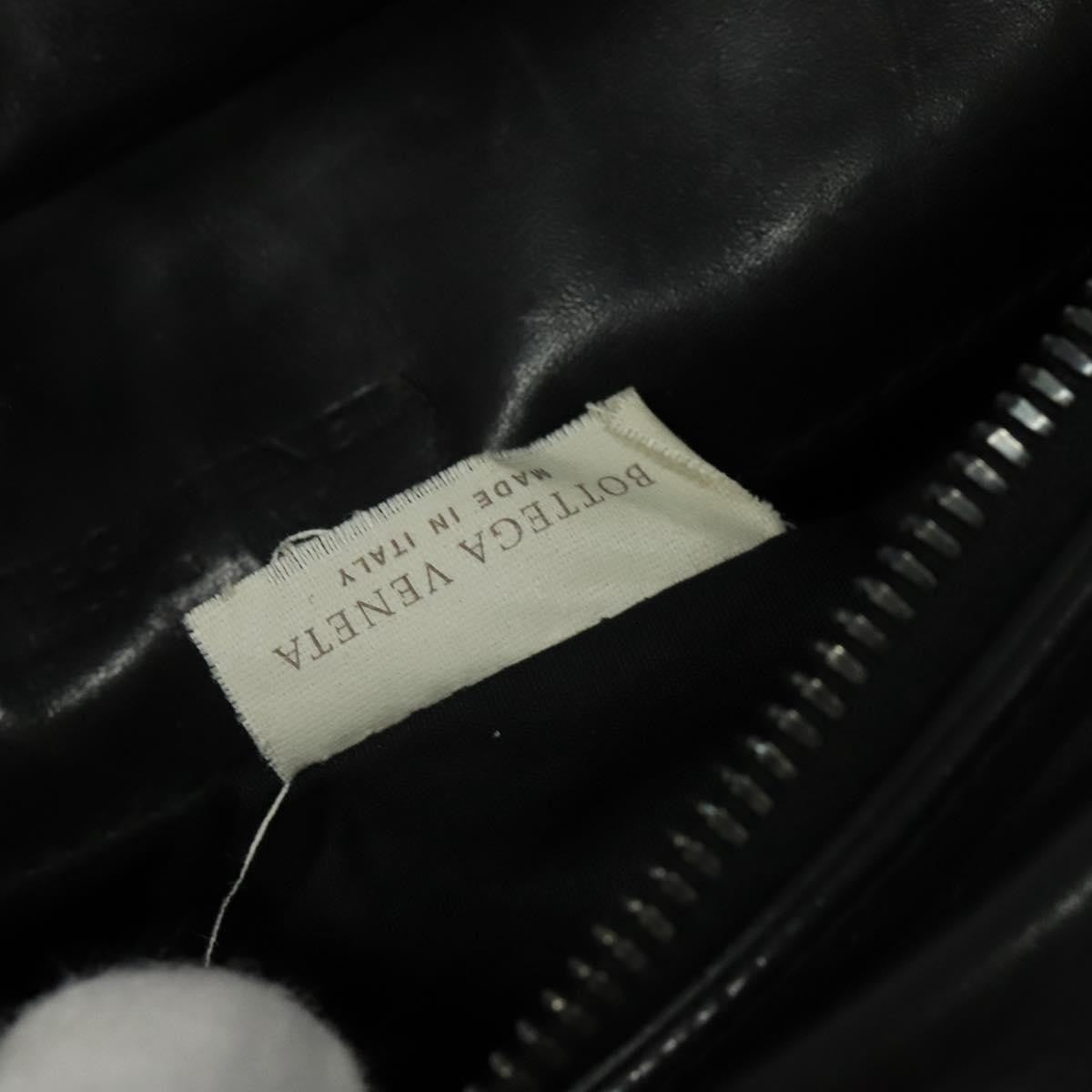 Bottega Veneta Utility Waist Leather With Intrecciato Black Leather Shoulder Bag Bag (Pre-Owned)