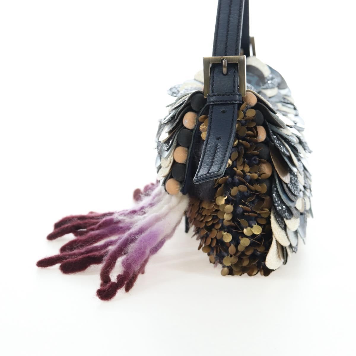 Fendi Mamma Baguette Zucca Jacquard Velvet Multicolour Wool Shoulder Bag Bag (Pre-Owned)
