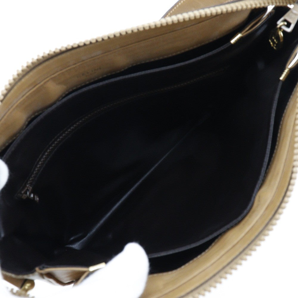Celine Macadam Shoulder Pvc Leather Beige Pvc Shoulder Bag Bag (Pre-Owned)