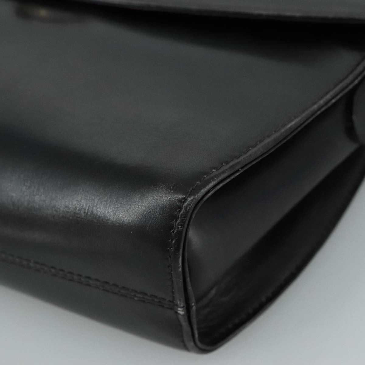 Salvatore Ferragamo Gancini Flap Leather Black Leather Shoulder Bag Bag (Pre-Owned)