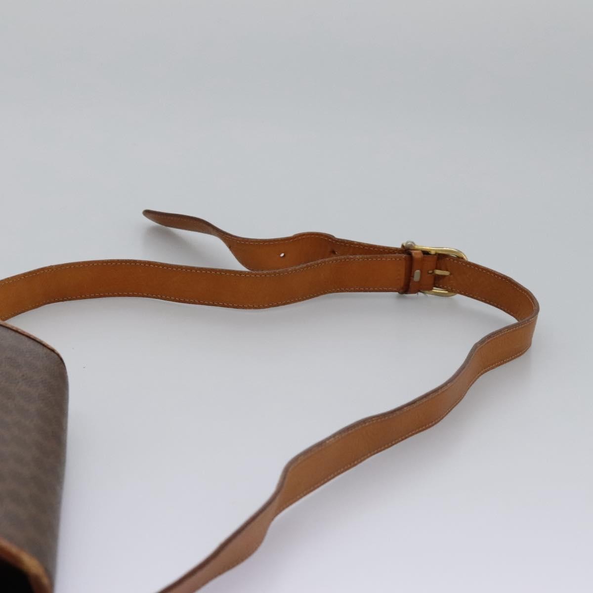 Celine Vintage Macadam Canvas And Leather Brown Canvas Shoulder Bag Bag (Pre-Owned)