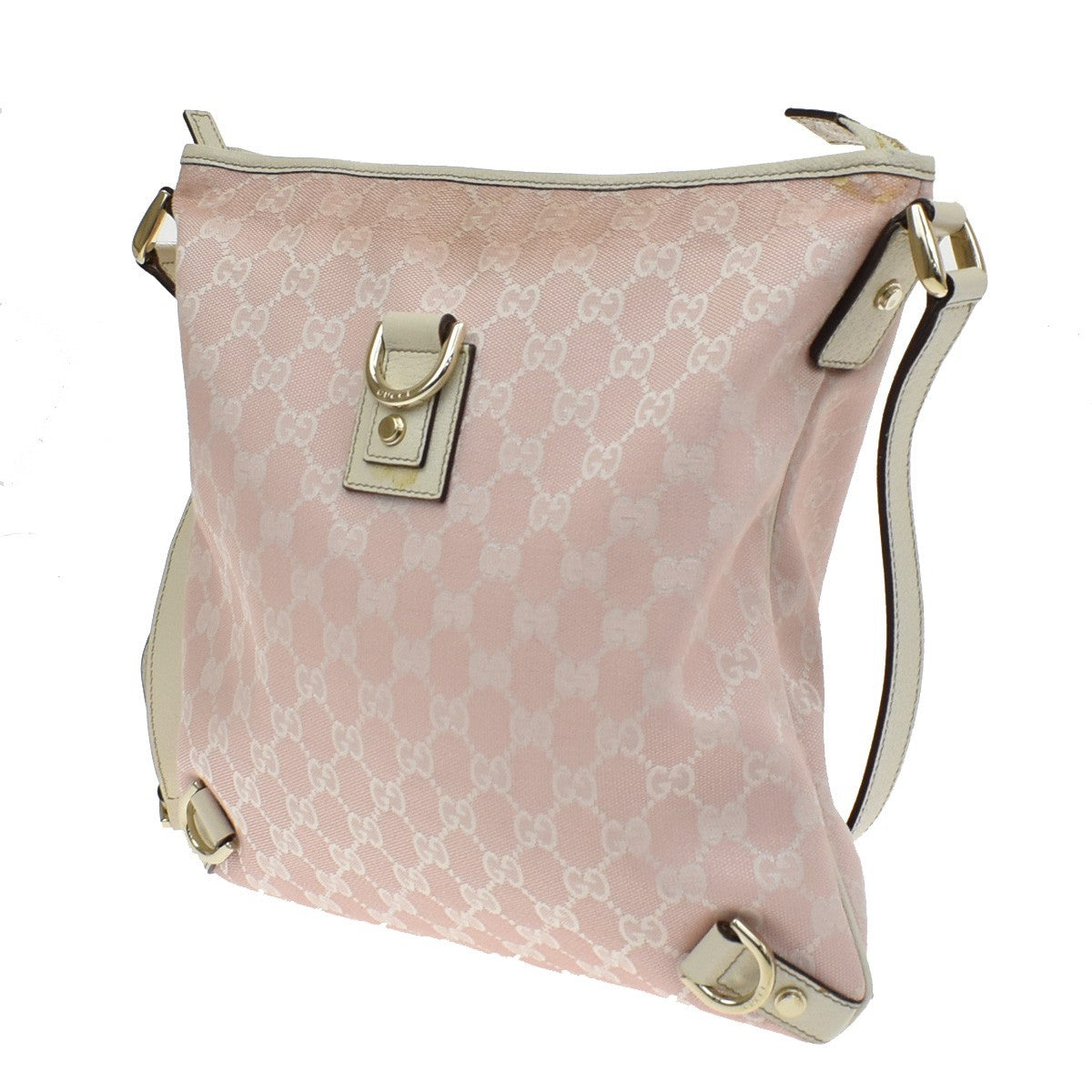 Gucci Abbey D-Ring Messenger Gg Canvas Pink Canvas Handbag (Pre-Owned)