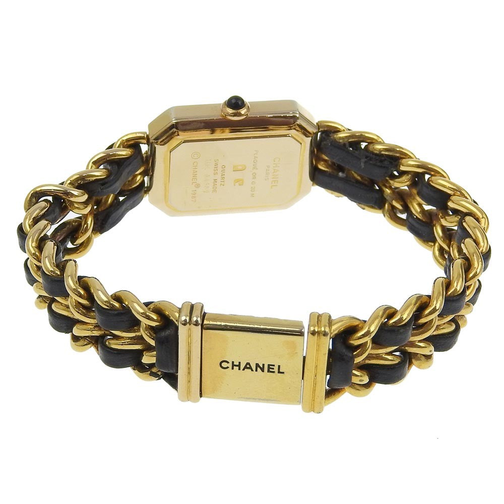 Chanel Premiere Rock Quartz Plated Metal And Leather Watch (Pre-Owned)