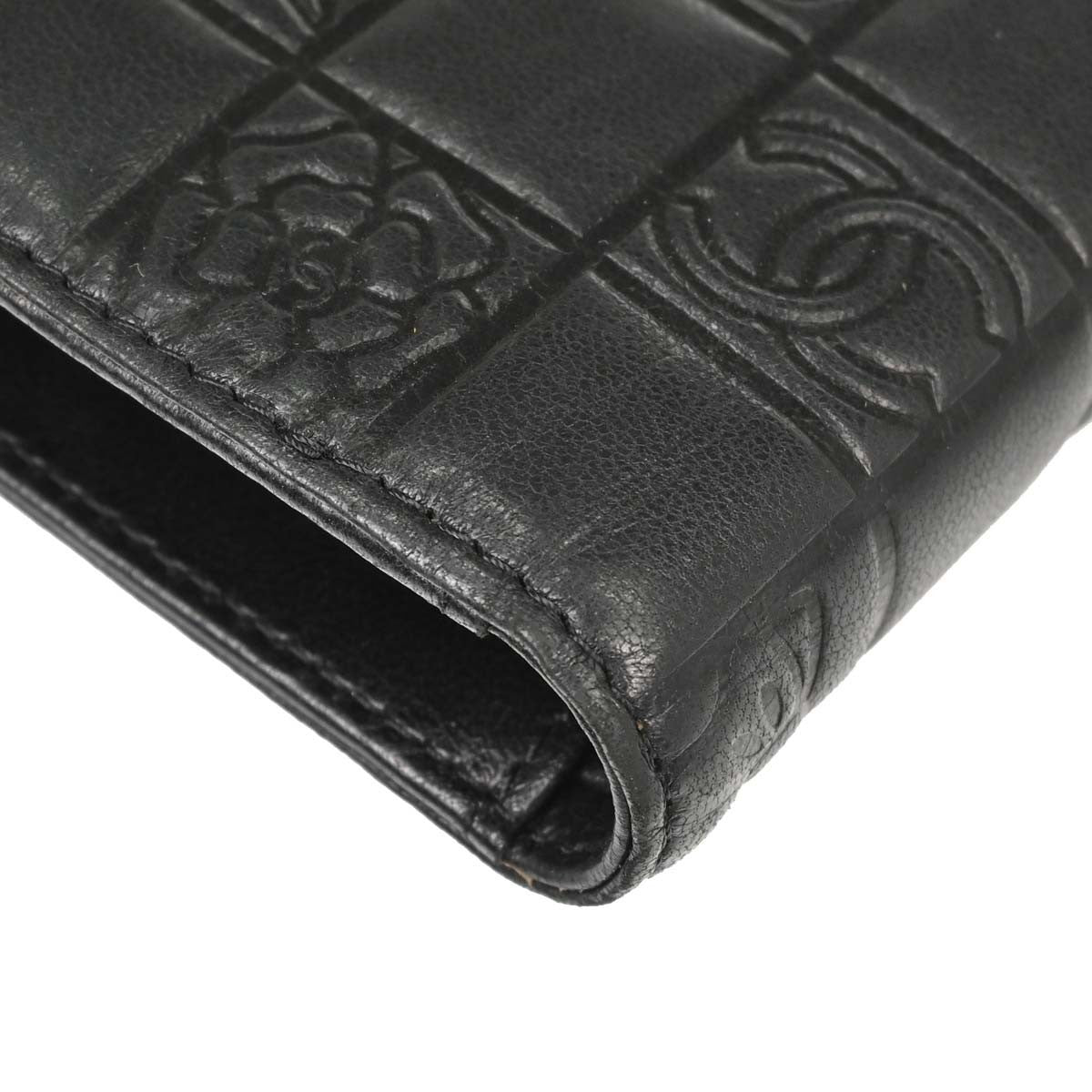 Chanel Lucky Symbols French Embossed Quilted Leather Black Leather Wallets Accessory (Pre-Owned)