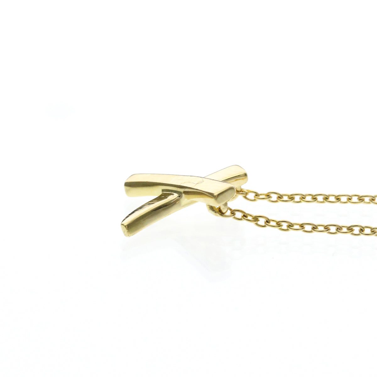 Tiffany & Co. Paloma Picasso Graffiti X Pendant 18K Yellow Gold Gold Yellow_Gold Necklace Jewelry (Pre-Owned)