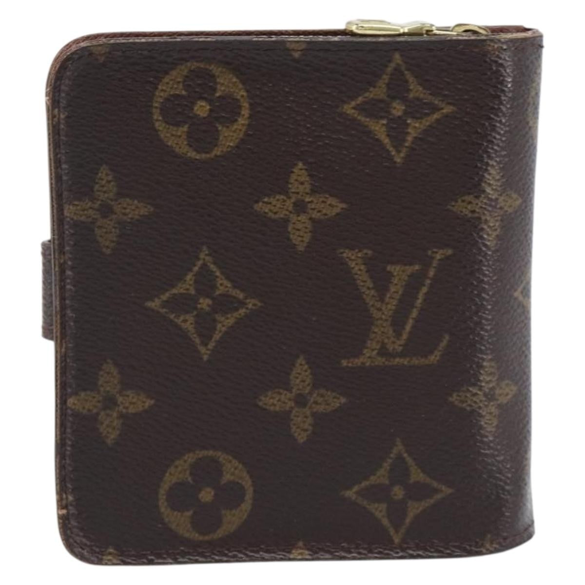 Louis Vuitton Compact Zippe Monogram Canvas Brown Canvas Wallets Accessory (Pre-Owned)