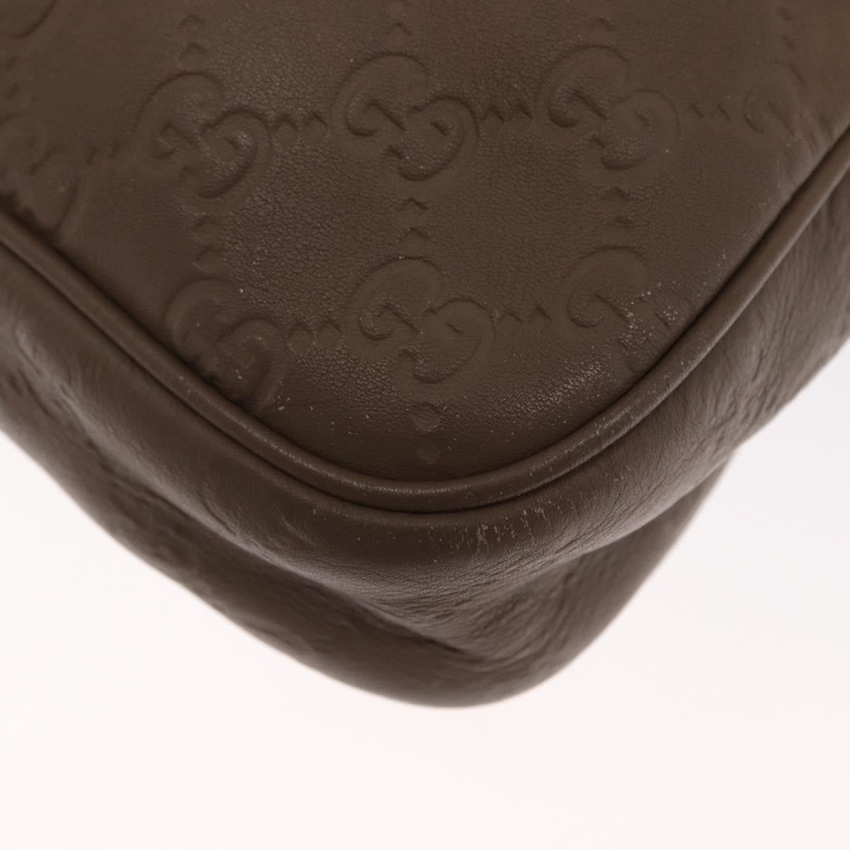 Gucci Convertible Briefcase Leather Brown Leather Briefcase Bag (Pre-Owned)