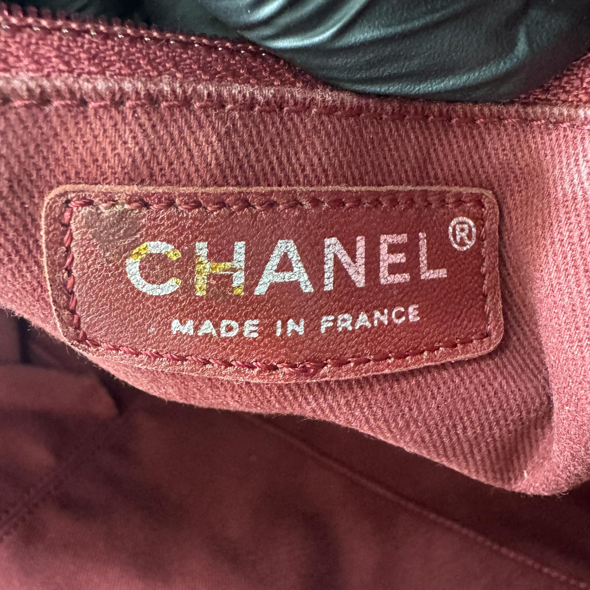 Chanel Cc Crave Quilted Glazed Caviar Black Leather Tote Bag Bag (Pre-Owned)